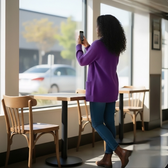 NWT Lauren Ralph Lauren Deep Purple Cardigan Small Gold Buttons Cozy Chic - Picture 4 of 8